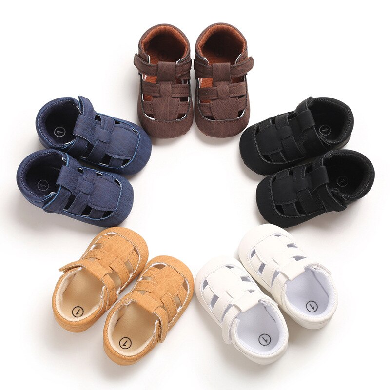 Sommer baby drenge piger hule sandaler blød sål spædbarn krybbe sko baby mokasiner sandaler sko pu læder børn sandaler sko
