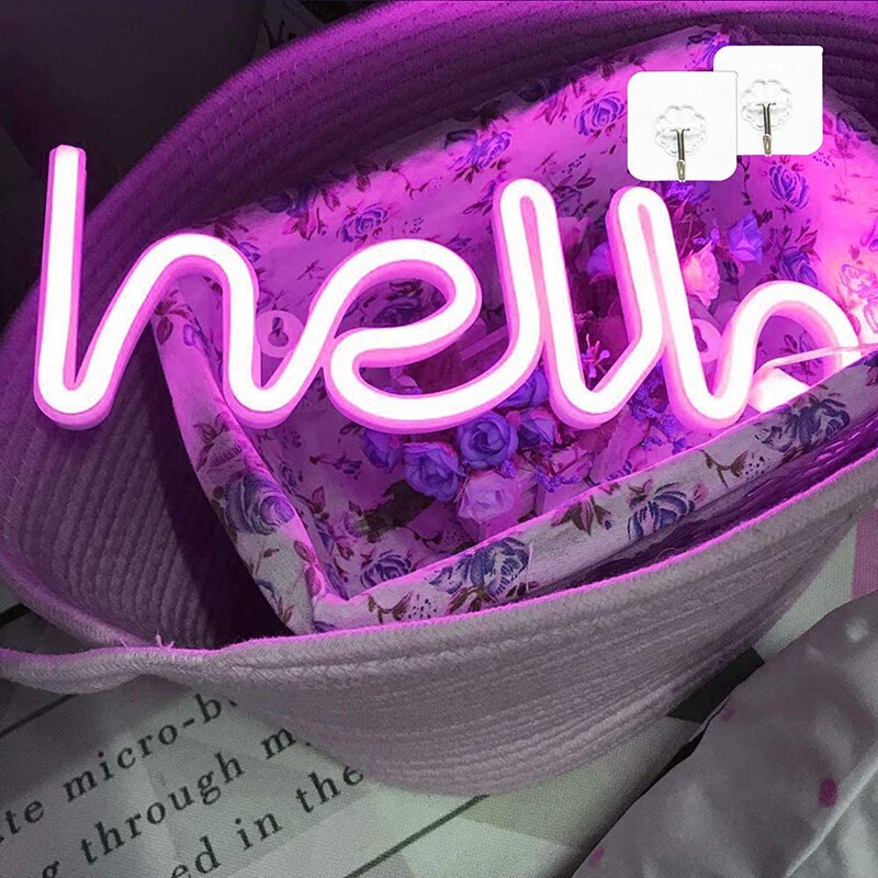 Ineonlife Beeindruckend Hallo LED Neon- Licht Zeichen Buchstaben Neon- Zeichen Weihnachten Party Hochzeit Dekorationen Zauberstab Zimmer Dekor Neon- Lampe: H