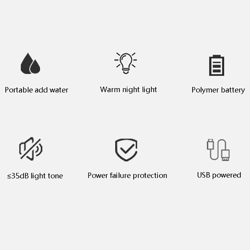 Luchtbevochtiger Luchtreiniger Ultrasone Vernevelaar Aroma Diffuser Cool Ambient Lamp 230Ml