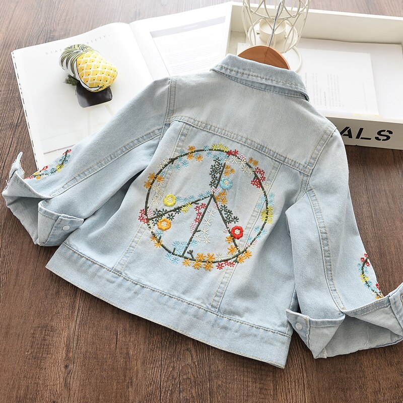 Melario Mädchen Denim Mäntel Neue Frühjahr Kinder Jacken Mädchen Mäntel Casual Stickerei Kinder Kleidung 3 8 Jahre