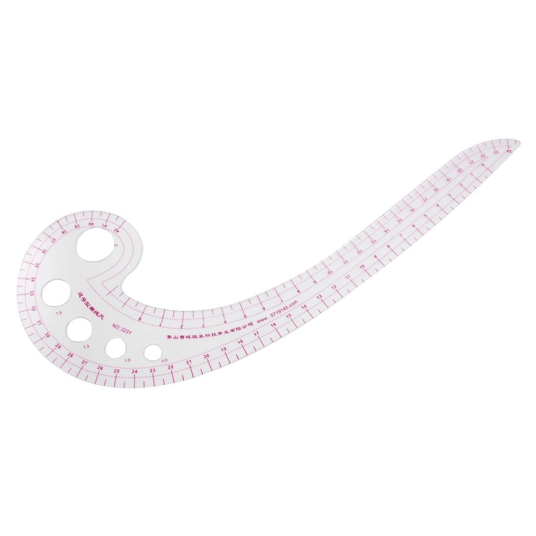 SODIAL(R) 11.8&quot; Long Comma Shaped Plastic Transparent French Curve Ruler Spline
