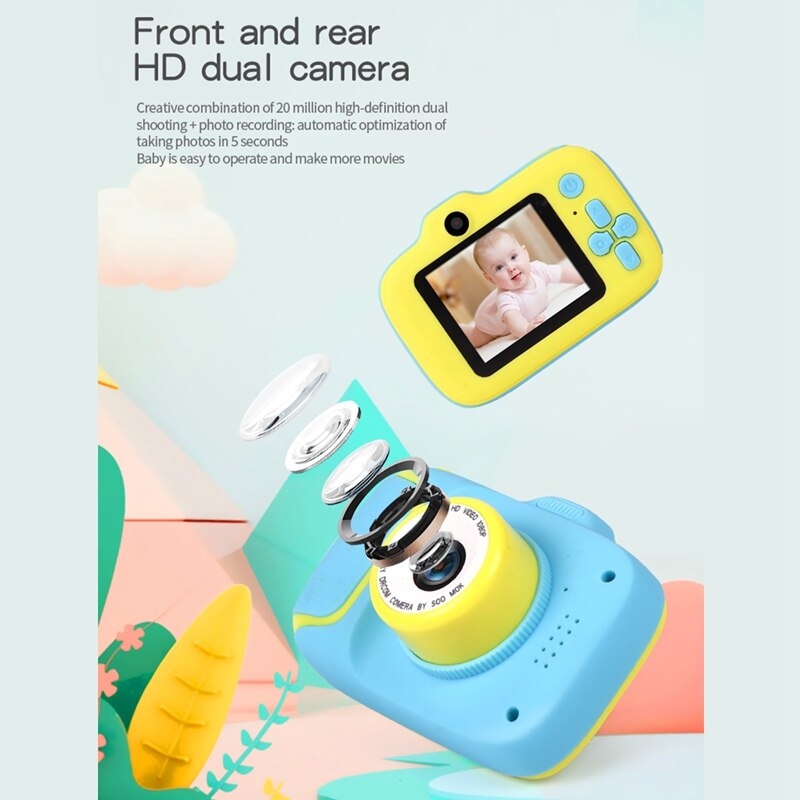 Kids Digital Camera - 20MP HD Video Photo - Waterproof Shockproof - LCD Screen - Rechargeable Battery