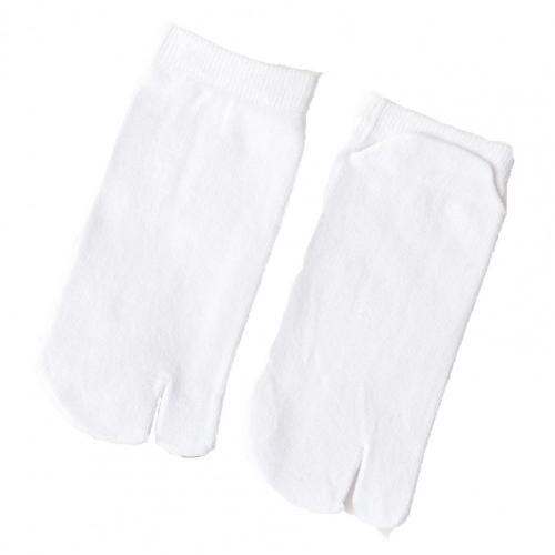 2 pçs split toe meias unisex absorção de suor cor sólida ao ar livre respirável japonês flip flop algodão meias para ao ar livre: WHITE / Men