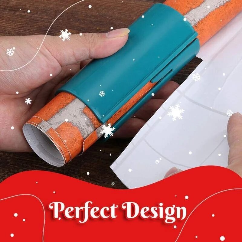 Christmas Sliding Wrapping Wrap Paper Cutter Tool Elf Little Slide Rolled Kraft Paper Cutting Device DIY Packing