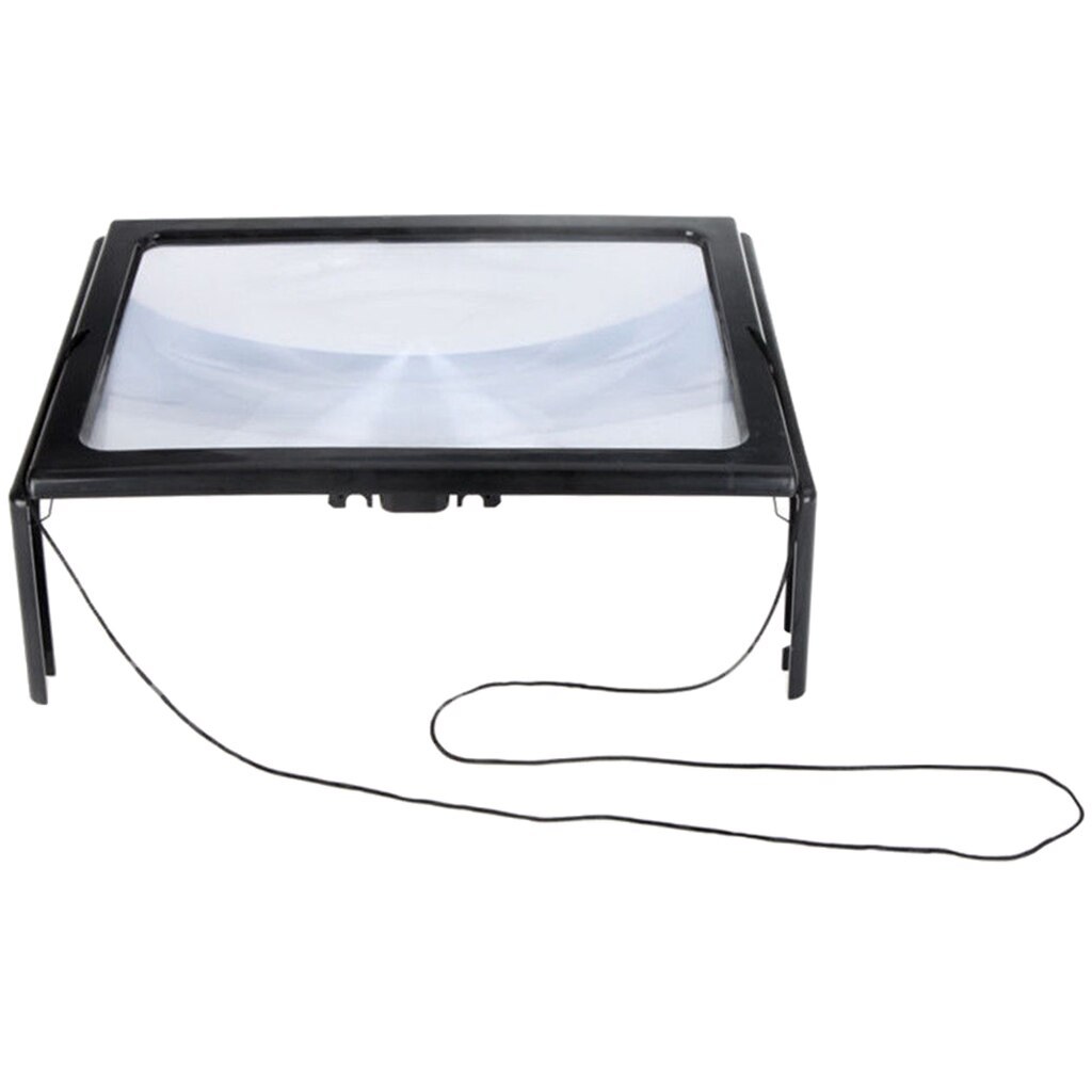 3X Full Page Reading Magnifier with 4 LED Lights and Stand for Seniors, Reading, Jewelry, Macular Degeneration