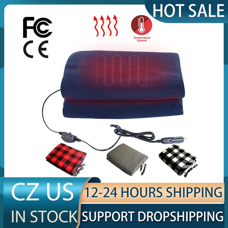 12V Car Winter Navy Blue Polar Fleece Constant Temperature Heating Blanket Car Electric Blanket Cover Pad Mat 3 Model