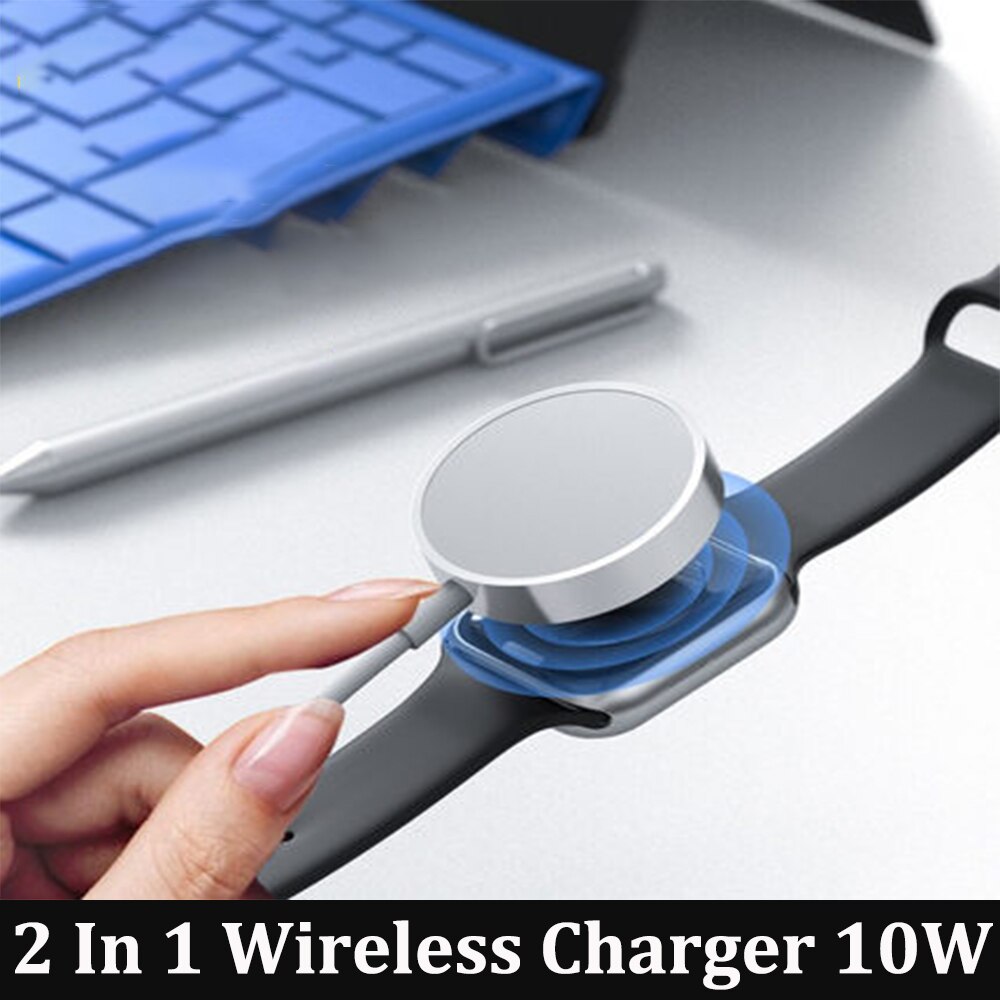 Smart 2 In 1 Magnetische Draadloze Qi Lader Voor Apple Horloge Serie Se/6/5/4/3/2/1 &amp; Snelle Oplaadkabel Voor Alle Iphone En Ipads