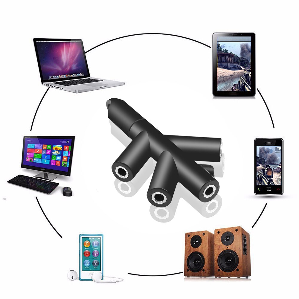 Smartphone Player Audio Kabel 3,5mm Kopfhörer Adapter 1 Stecker auf 2 4 Weibliche Jack Adapter Stecker Stereo Kopfhörer Splitter für PC/MP3