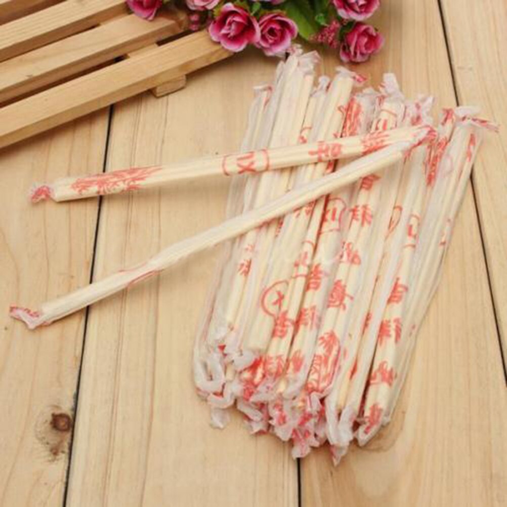 Palillos chinos desechables de madera, de bambú, Hashi, envueltos individualmente, 40 pares