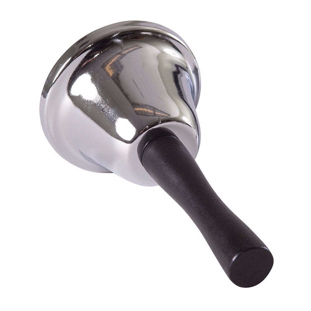 Zilver Tafelbel Houten Handvat Diner Hand Bell Voor Home School Restaurant Bellen Jingle Bells Kerstversiering Praktische