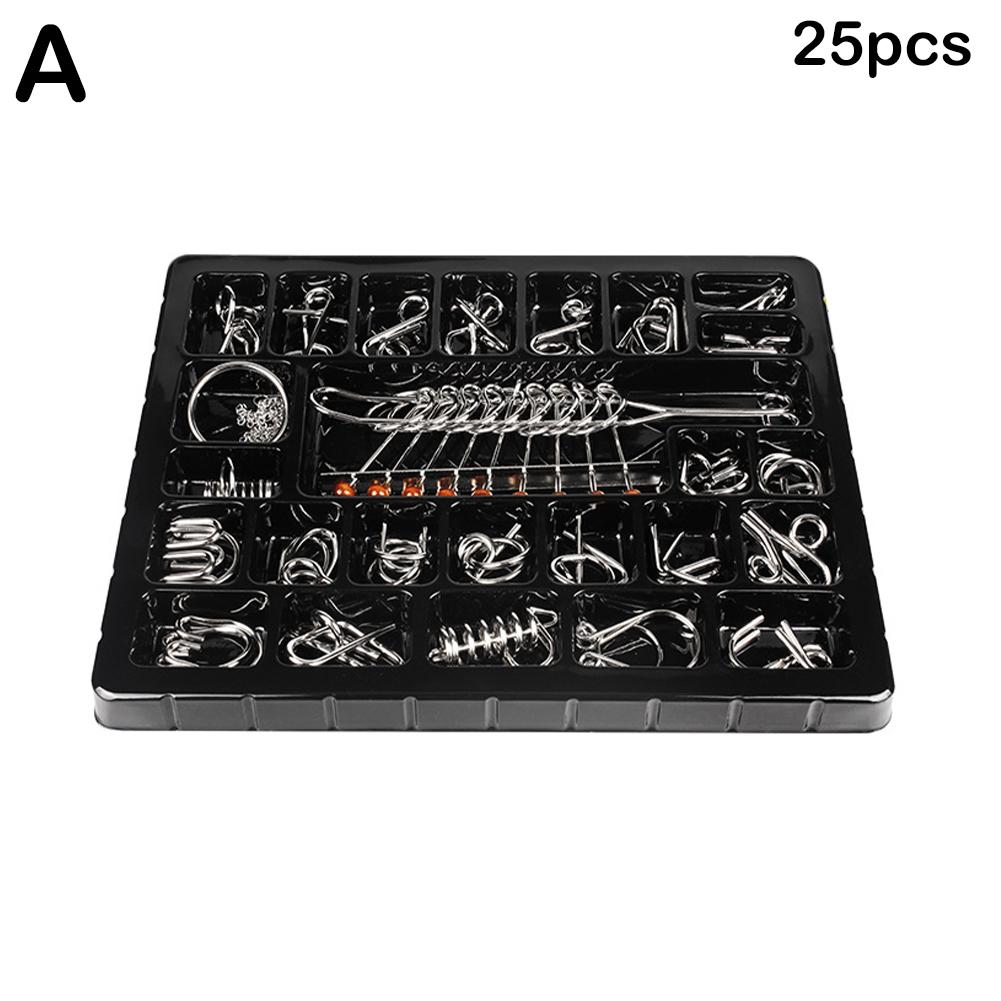 Luban Lock Educational Intellectual Toys IQ Toys Metal Puzzle Brain Teaser Metal Wire Puzzles Magic Trick Toy Untie Key Lock: WHITE