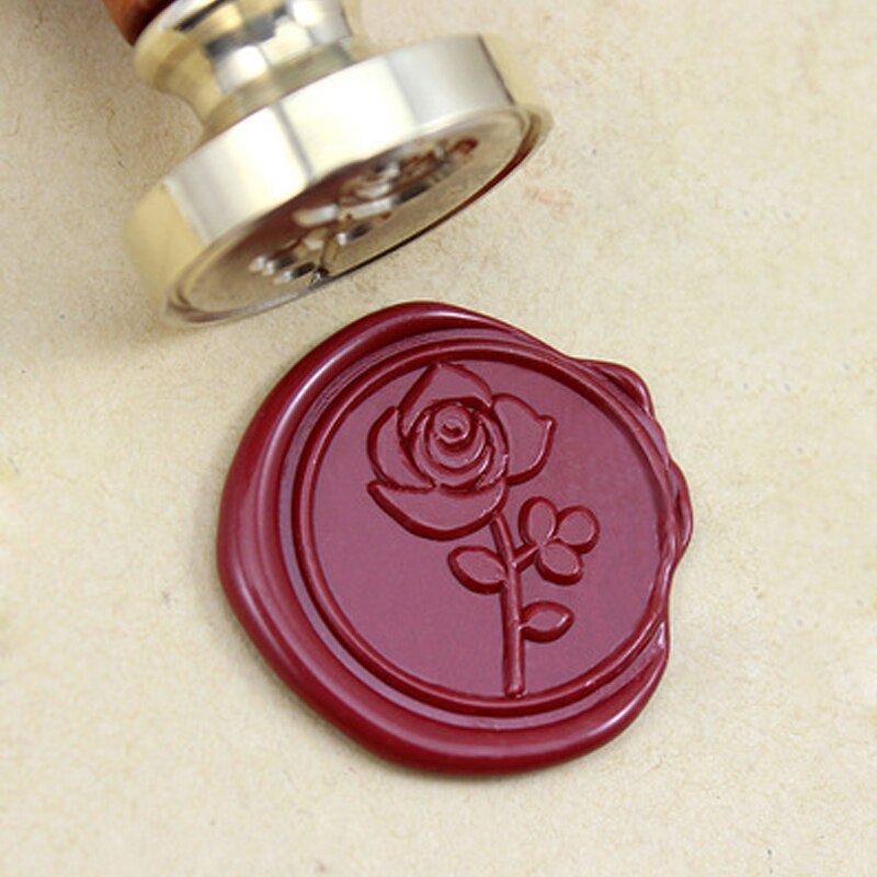 Wax Seal Stamps Rose Flower Sealling Wax Stamp for DIY Wedding Birthday Party Envelope Stamp Tools: only stamp