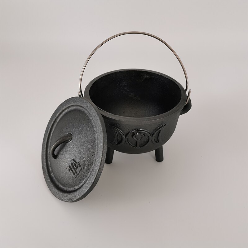 480ml gjutjärn potjie sydafrika tre ben kruka häxa brinnande kruka ritual rekvisita gryta