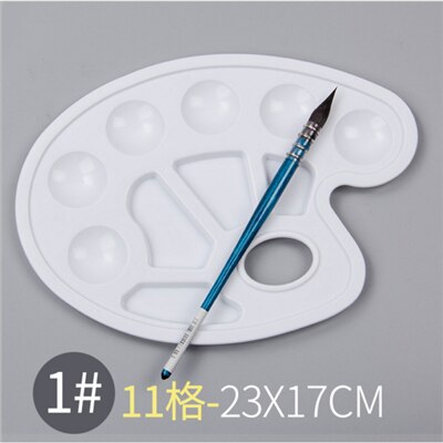 Oval Plastic Palette Art Paint Plastic Drawing Tray Color Palette For Oil Watercolour White Painting Pallet With Thumb Hole: 1