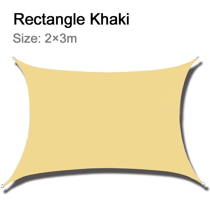 2*3/3*3M Outdoor Sun Shade Sail Ultralight Garden Canopy Pool Tent Sun Shade Beach Sun Shelter Tarp Portable Shade Sai Umbrella: Rectangle Khaki