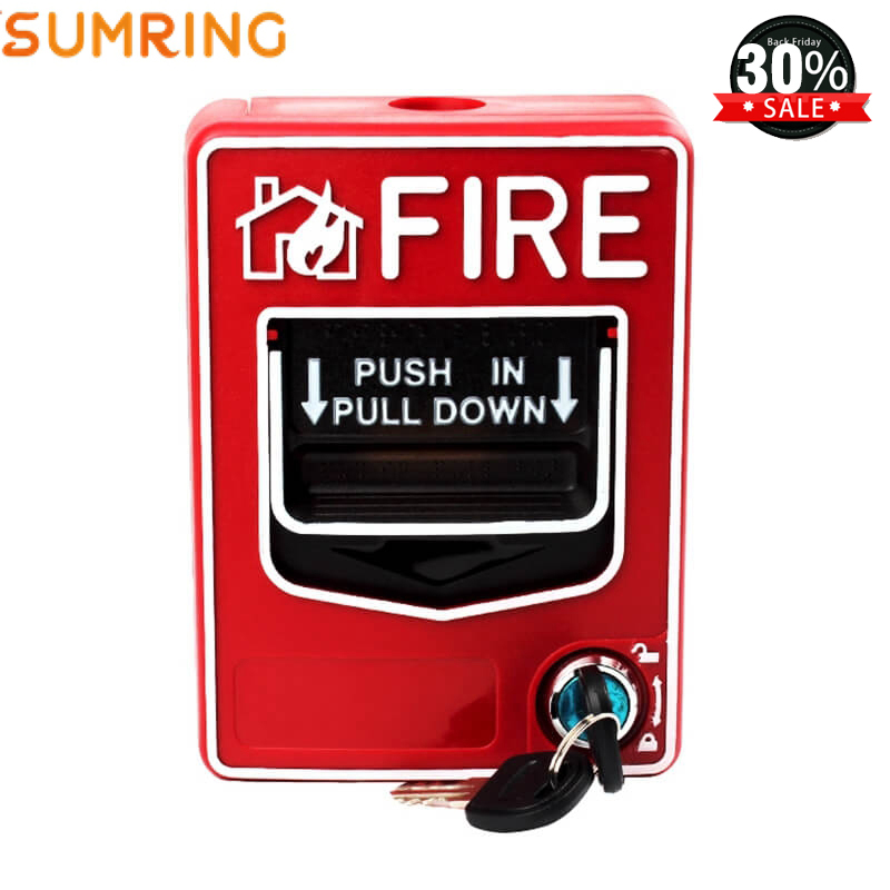 Red Pull Down Station Release Push Push In Push Down Press Button For Manual Fire Alarm System