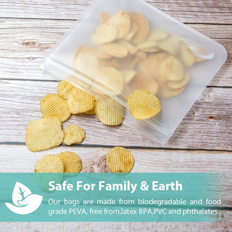 PEVA Frosted Food Storage Containers Bag Reusable Freezer Bag Leakproof Top Zip Lock Bags Kitchen Organizer Fresh-keeping Bag