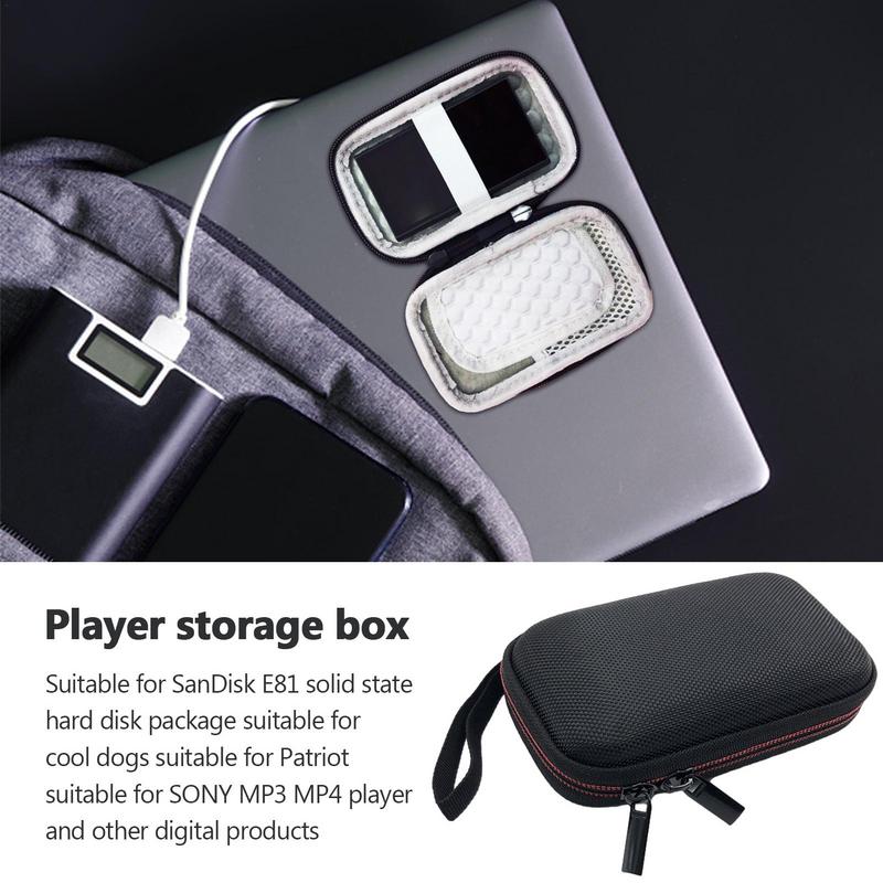 Festplattenhülle für Kugou MP3-Player, wasserdichte Hartschale, schwarz, für MP4-Player, Taschen, Reise-State-Laufwerk, MP3-Player-Organizer