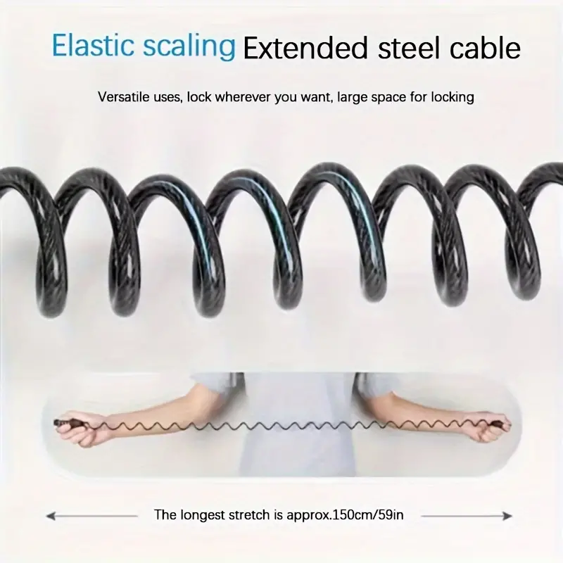 1 st Fietsslot Draad Touw Kettingslot Combinatieslot Mountainbike Motorfiets Anti-diefstal Wachtwoord Tas Slot Helm Slot