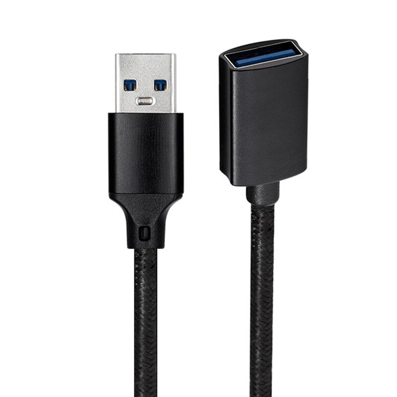 USB 3.0 Cable USB Extension Cable Male to Female Braid Data Cable USB3.0 Extender Cord for PC TV USB Extension Cable 1m: black