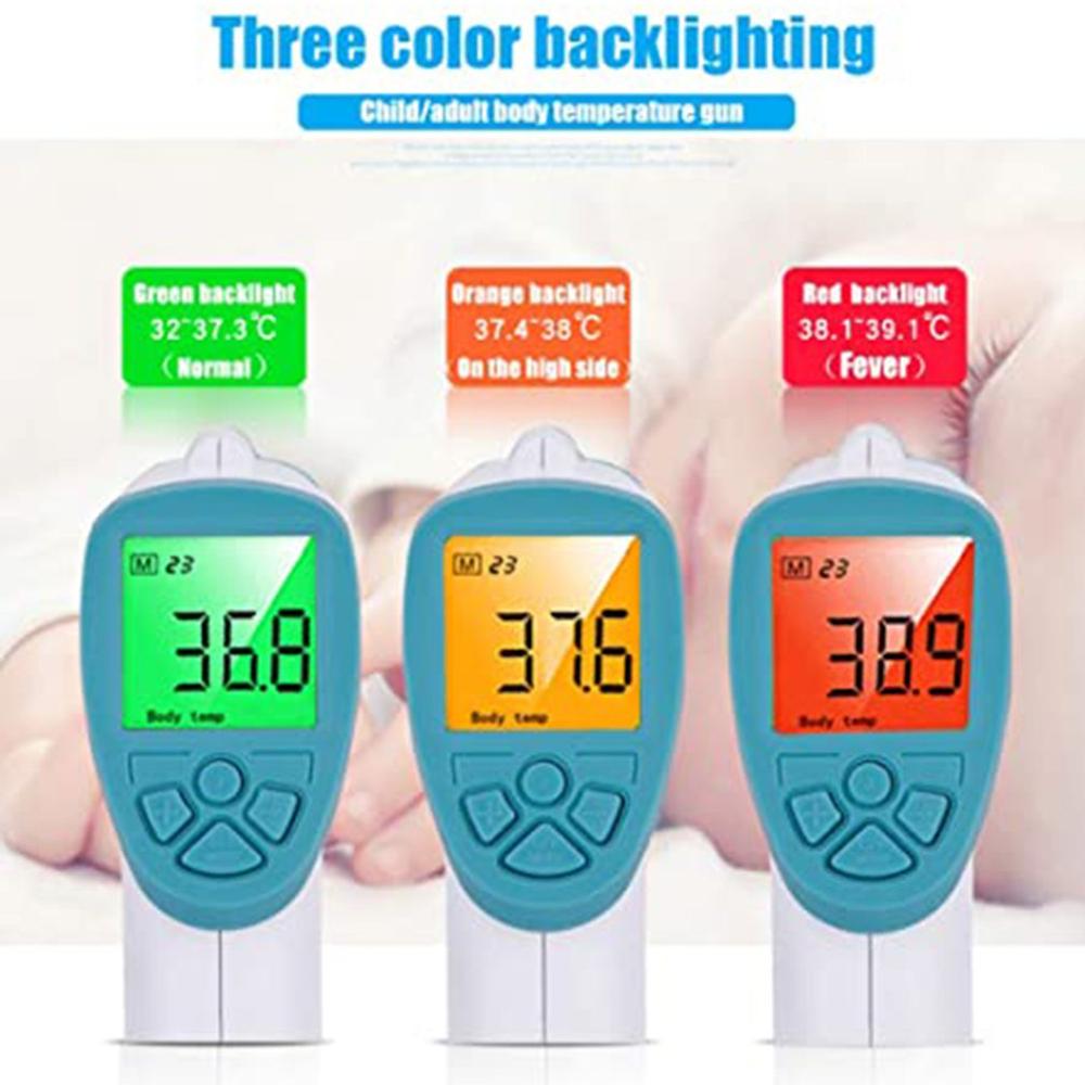Lcd infrarood voorhoofdthermometer zonder aanraking, digitale thermometer voor volwassenen en kinderen, koortsthermometer, direct afleesbaar afstandsbereik
