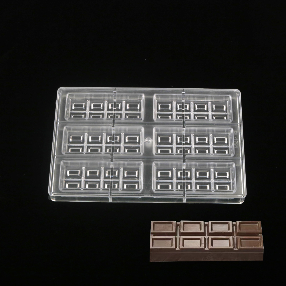 Molde de policarbonato duro para Chocolate, fácil de desmoldar, molde para dulces de PC, molde para hacer bloques de Chocolate, utensilios de cocina para hornear, herramientas para dulces
