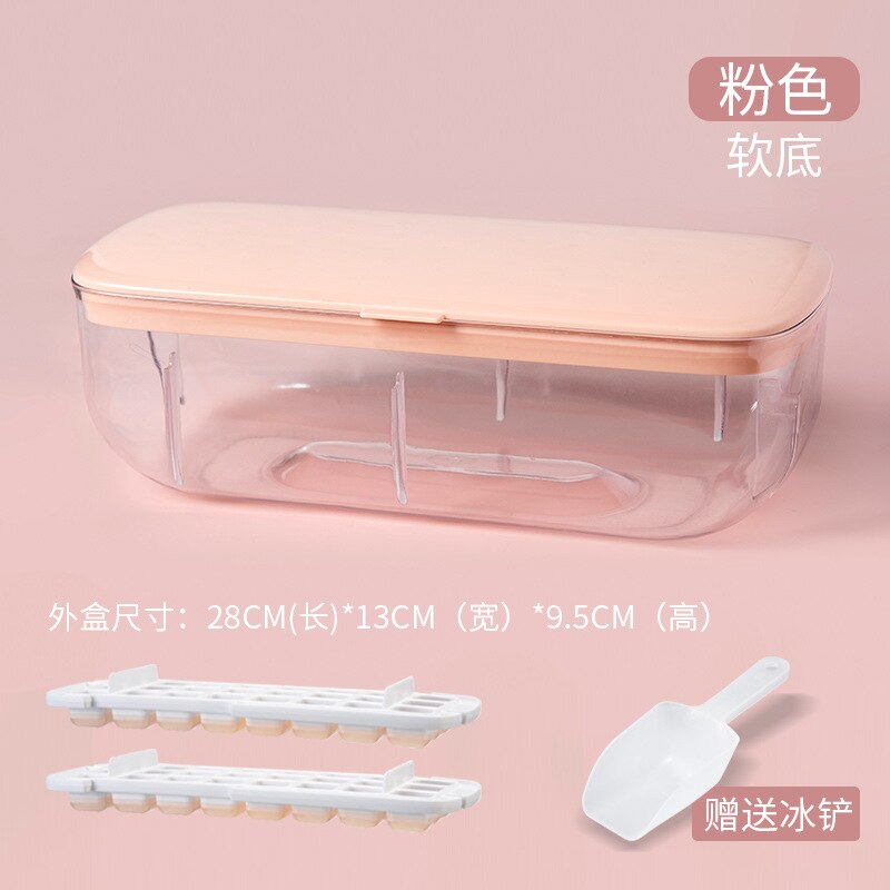 Forms for Ice Block With Cover Silicone Mold Silica Gel Ice Lattice Double-layer Creativity Molds Cube Tray Kitchen Tools Dining: pink double layer