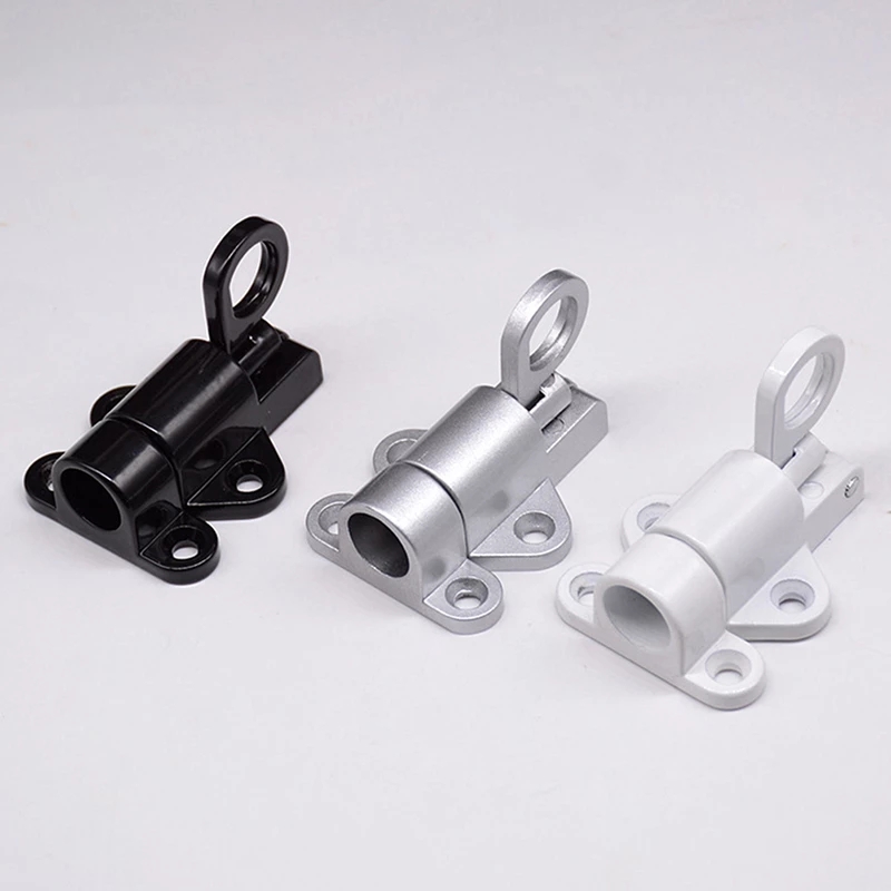 Solid Spring Loaded Window Door Bolt Aluminum Alloy Door Latch Lock Gate Pull Ring Bounce Home Security Latch Hasp Sliding Lock