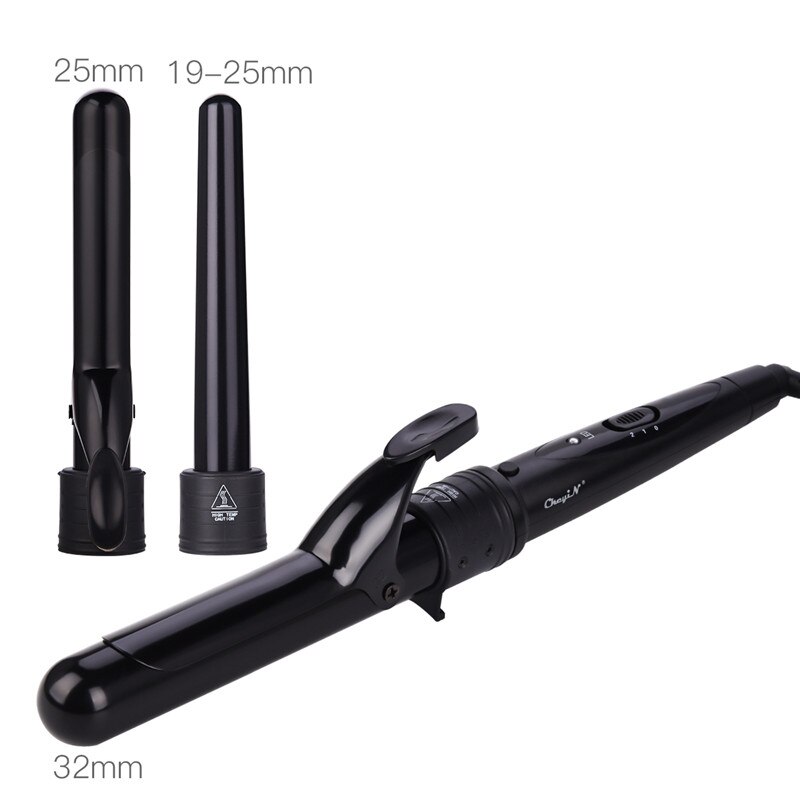 3 In 1 Temperature Control Styling Tools Ceramic Cone Hair Curling Iron Tong Electric Hair Curler Roller Curling Wand Waver 3536