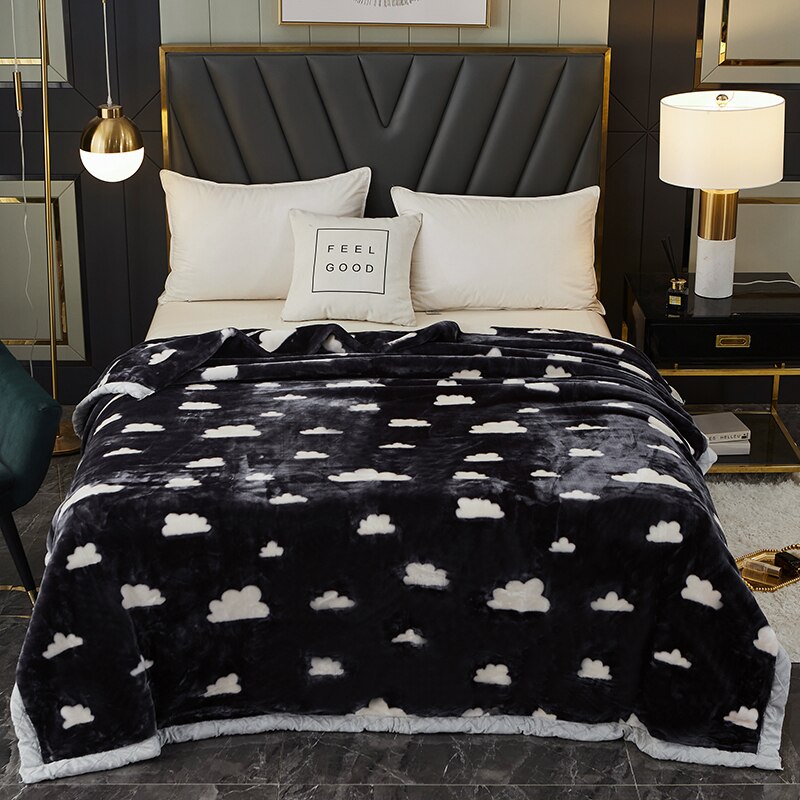 Cartoon Double-Side Winter Dikke Raschel Dekens Kids Adult Leuke Bed Spread Super Zachte Worp Deken: 07