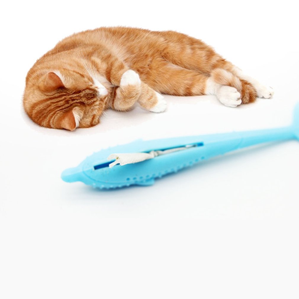 Interaktiv kat tandbørste legetøj fisk form fisk flop kat legetøj tandbørste interaktiv kæledyr pude tygge forsyninger til kat