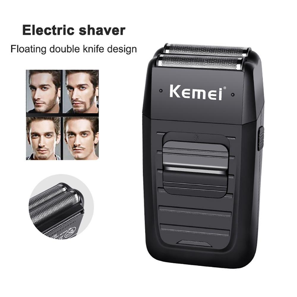 Kemei KM-1102 Oplaadbare Mannen Elektrische Dual Blade Reciprocating Scheerapparaat Trimmer