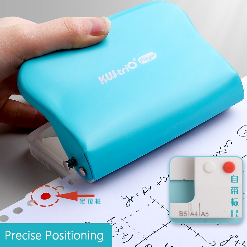 KW-trio 10-Hole Paper Punch Handheld Metal Hole Puncher Capacity 10sheet for A4 A5 B5 for Notebook Scrapbook Diary Binding 99H5