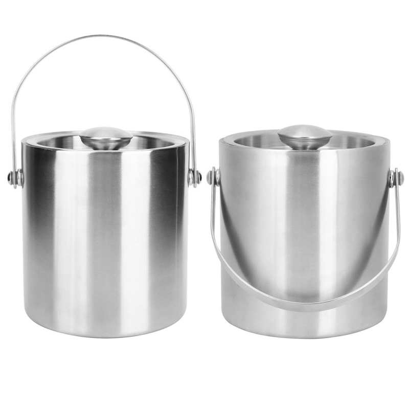 2L Rvs Geïsoleerde Dubbelwandige Ijsemmer Met Deksel Voor Party Bar Ktv Rode Wijn Barbenodigdheden Wijn Cocktail
