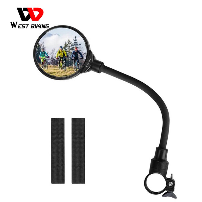 WEST ciclismo 1 Uds bicicleta espejo MTB bicicleta de carretera espejos retrovisores para manillar bicicleta accesorios ángulo ajustable ciclismo vista trasera