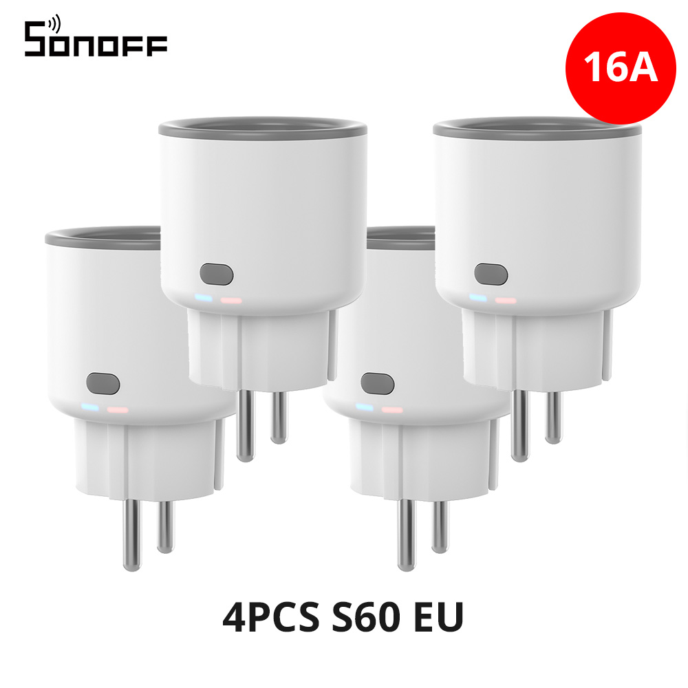 SONOFF S60 EU 16A iPlug Wi-Fi sprytny gniazdo elektryczne 1-5szt. Zabezpieczenie przed przeciążeniem Inteligentny pilot zdalnego sterowania przez eWeLink Alexa Google IFTTT: Bundle4