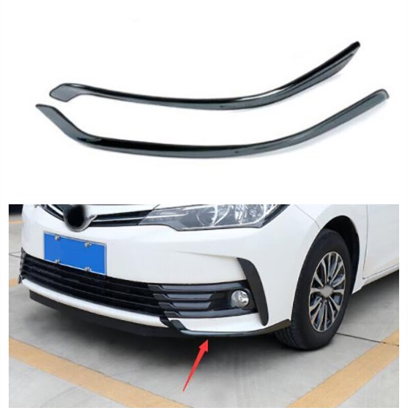 Cadre de protection coins de pare-choc | Pour la tête avant de la voiture, style de cadre de garniture en acier inoxydable 2 pièces pour Toyota Corolla Altis