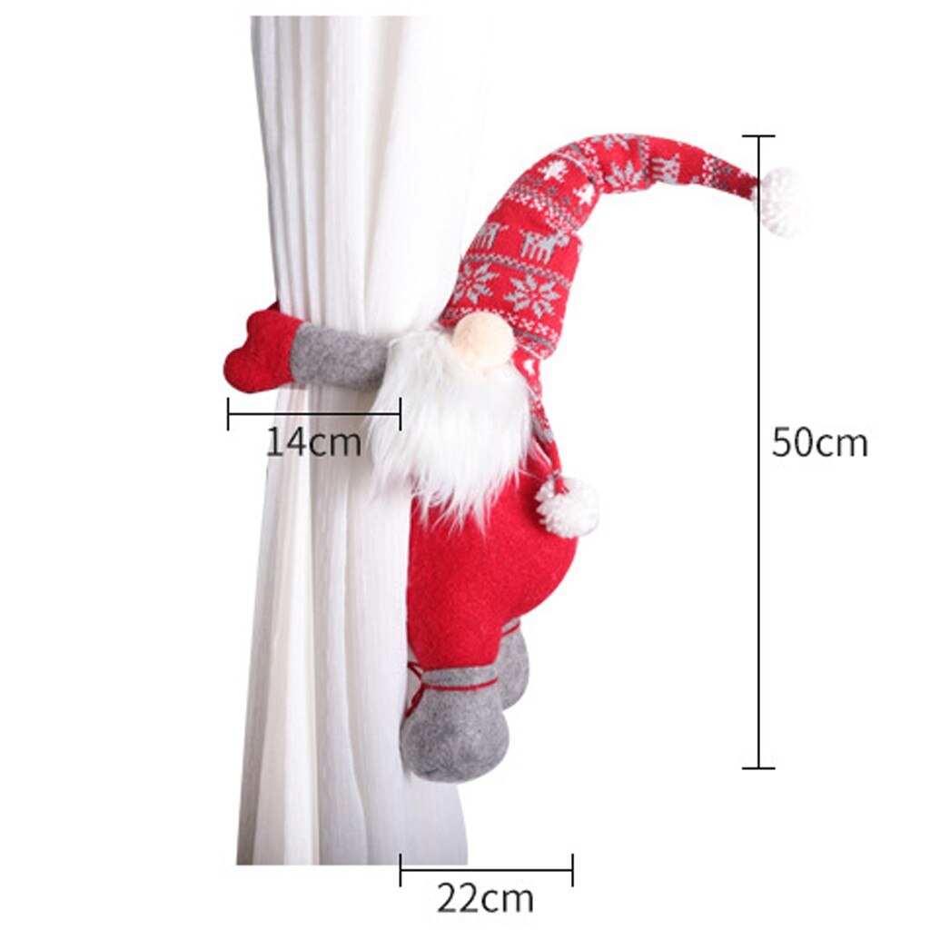 père noël ornement tricoté laine rideau tenir porte rideau bouton noël ornement noël nouvel an