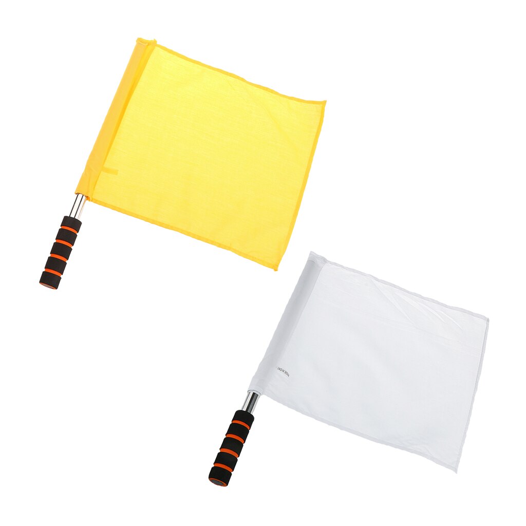 2Pcs Referee Linesman Flags for Hockey Rugby Football Soccer Sports Match