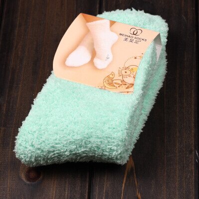 Calcetines cálidos de felpa para mujer, calcetín polar, Coral, Color caramelo, 1 par: C9