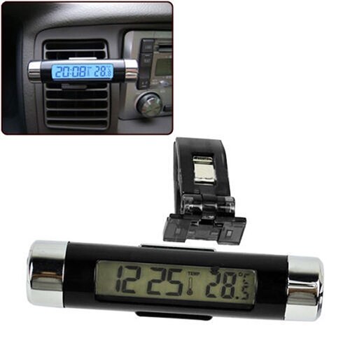 ! Digitale Thermometer Clip-on LCD Auto Automotive Digitale Klok Elektronische Backlight Display Thermometer Gereedschap