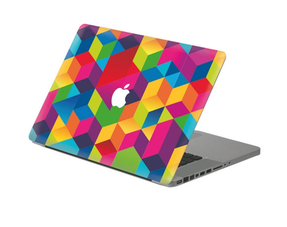 Fargeblokk laptop dekal klistremerke hud for macbook air pro retina 11 " 13 " 15 " vinyl mac veske body full cover skin