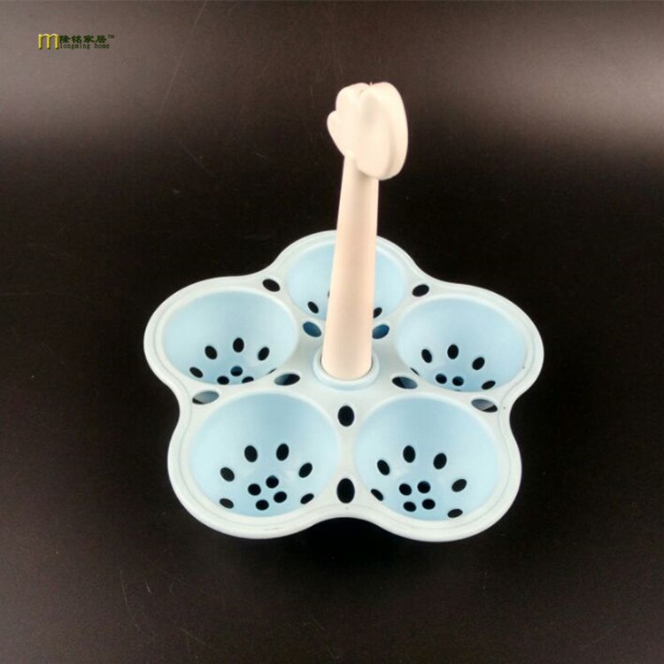 1pc plast blomster dampede egg stativ eggeverktøy kjøkkenverktøy kokte egg stativ til 5 egg kokeverktøy kjøkken  ok 0364
