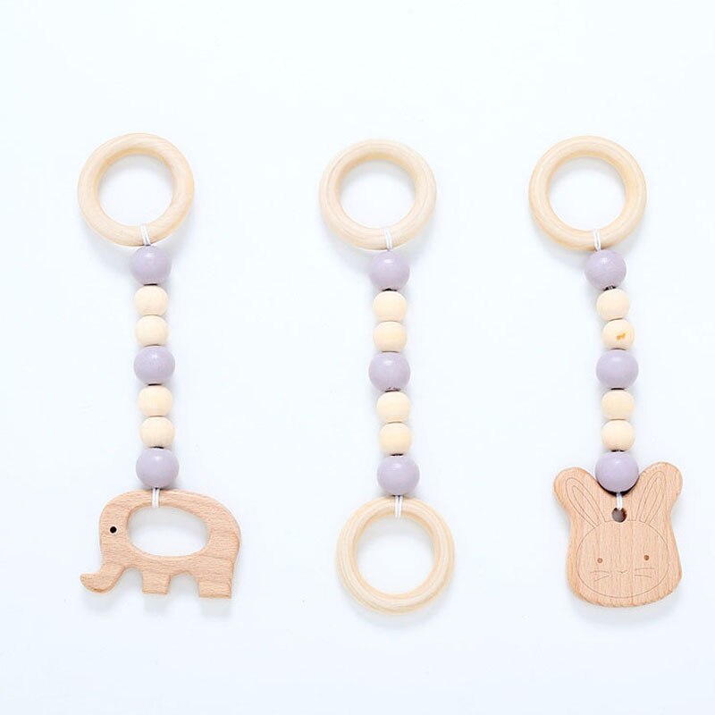 Juego de gimnasio de estilo nórdico para bebé, juguete sensorial con anilla, marco de madera, estante de ropa para habitación infantil, , decoración para habitación infantil, 1 Juego: 8