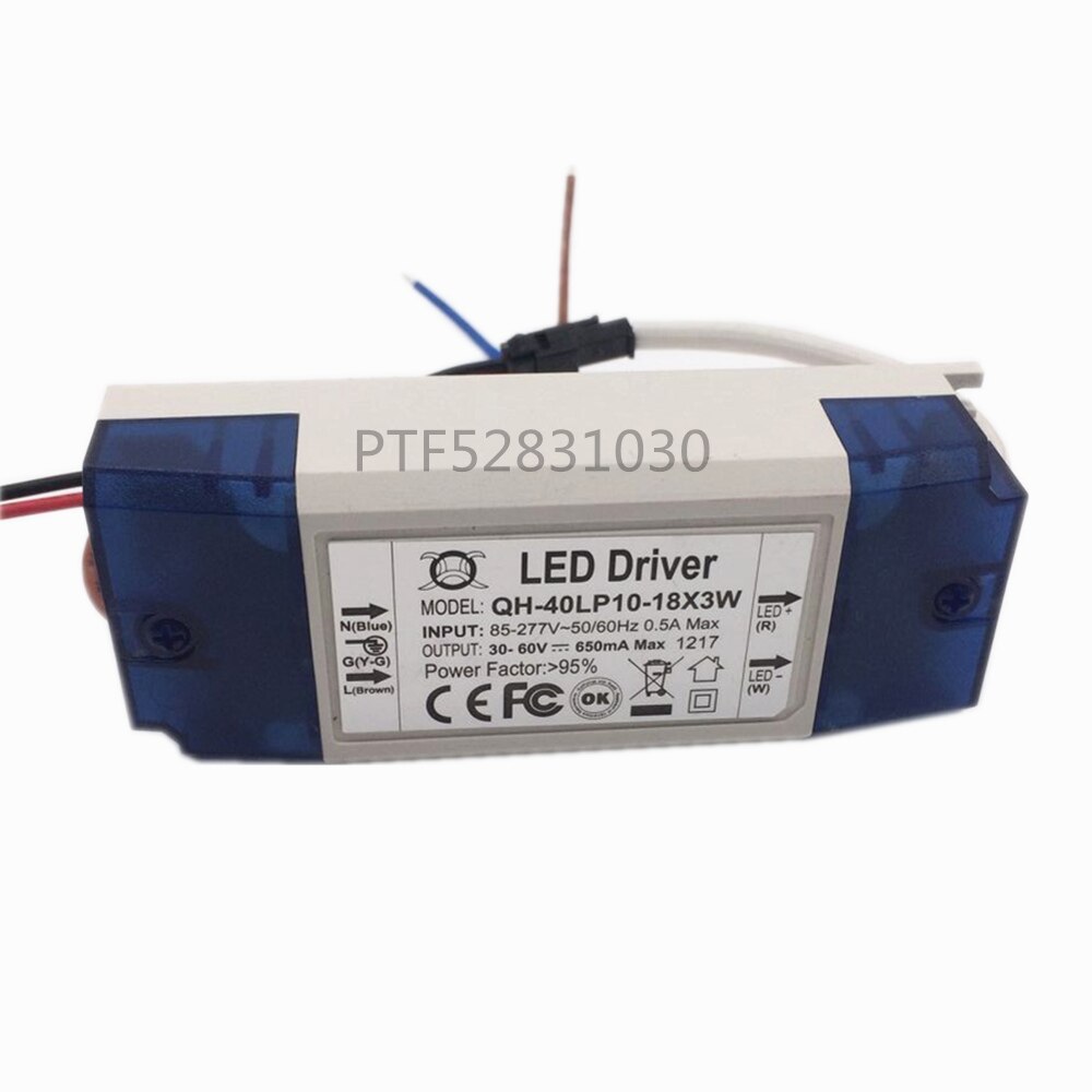 10-18x3W 650mA LED Driver 30W 40W DC30-60V High Power LED Powr Supply For Floodlight