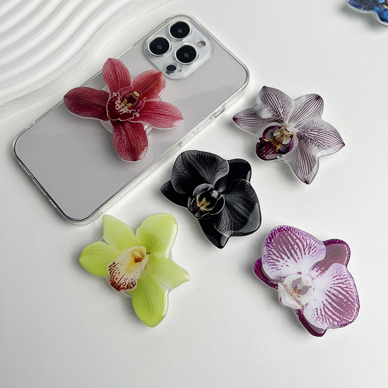 support de téléphone orchidée Phalaenopsis prise réseau de poignée recommandation de talents chauds support de téléphone pliable Cymbidium pour IPhone 16