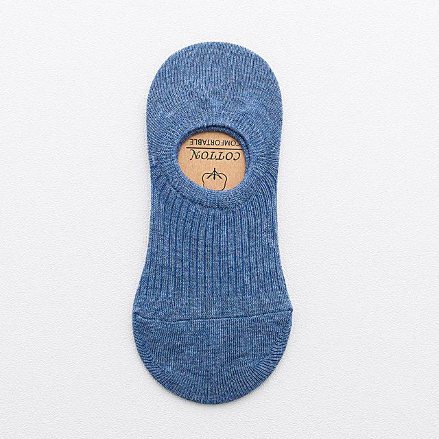Zomer antislip onzichtbare no show sokken effen snoepkleur gekamd katoen japanse vrouwelijke casual bootsokken: Blauw