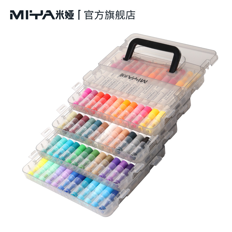 Miya pisaki akrylowe, markery z podwójną końcówką z końcówką pędzla i cienką końcówką 12/24/36/48 kolorów rysunek DIY rzemiosło dokonywanie dostaw sztuki