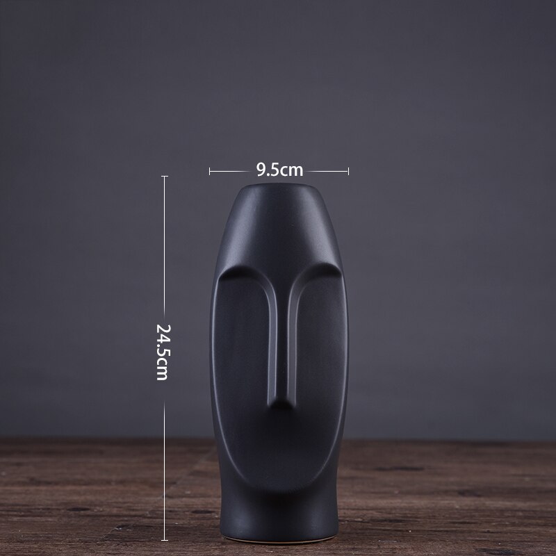 Nordisk stil moderne boligdekorationer keramisk ansigtsvase dekoration stue blomsterarrangement kunsthåndværk møbler: B