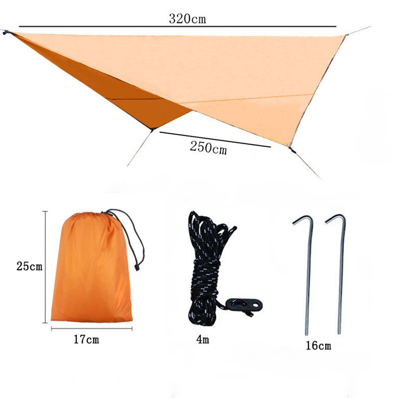 Markis vattentät presenning 210t tält utomhus camping kapell med silverbeläggning solskydd skärm för strand trädgård picknick turist